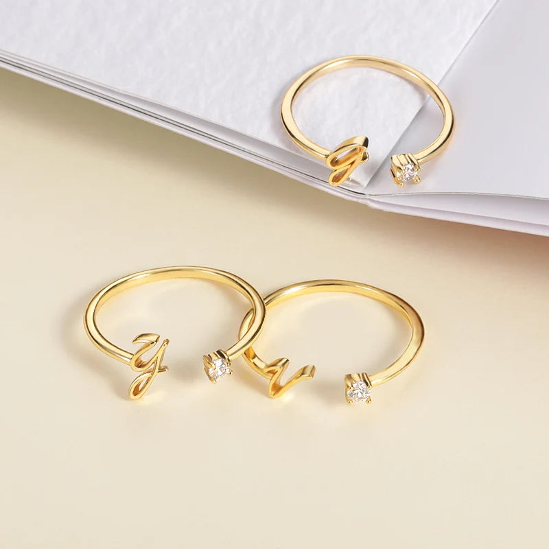 Personalized Adjustable Initial Ring