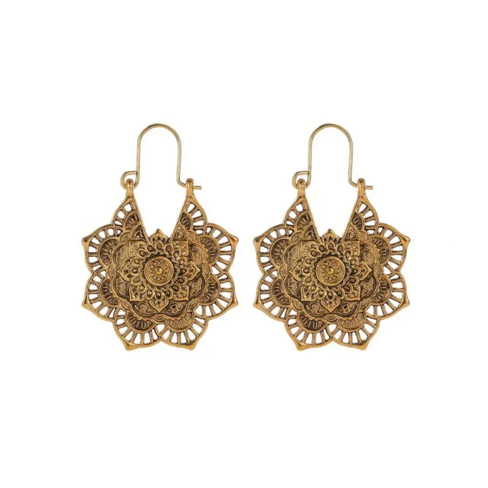 Sacred Mandala Hoop Earrings