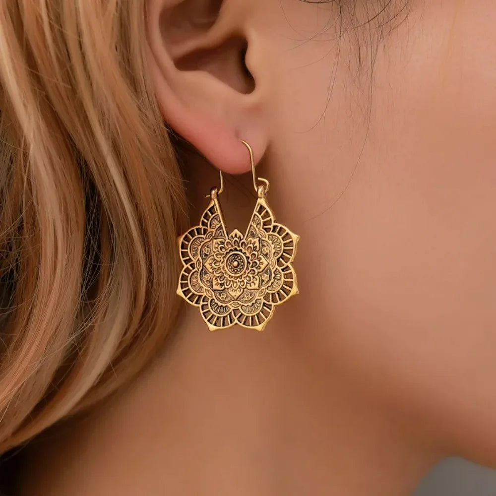 Sacred Mandala Hoop Earrings