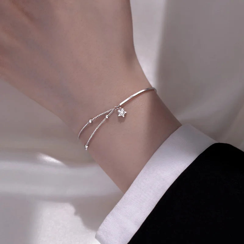 Minimalist Silver Star Bracelet