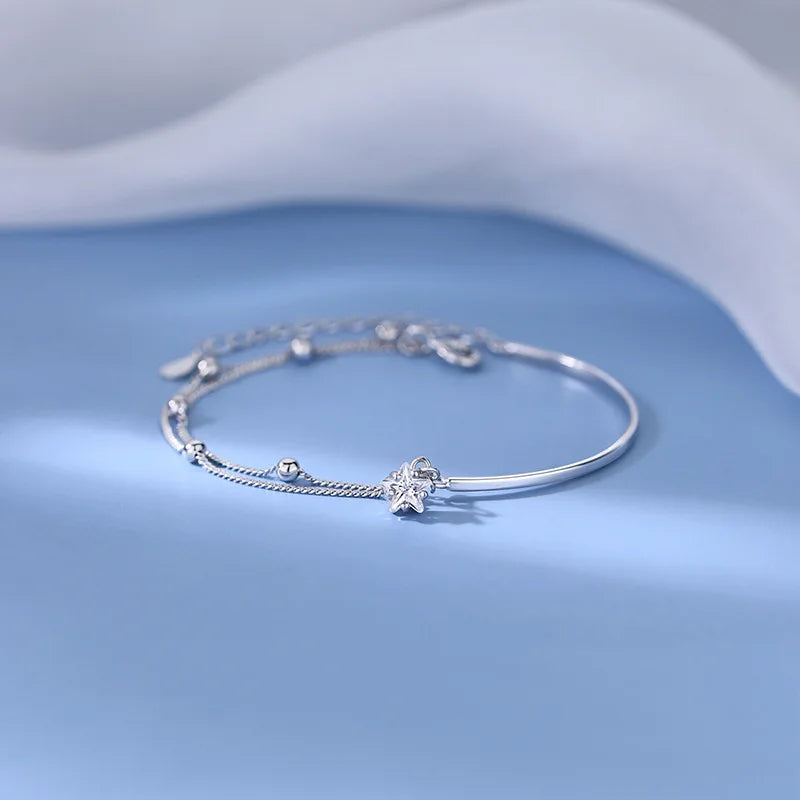 Minimalist Silver Star Bracelet