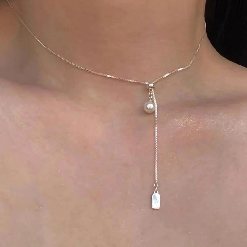 Geometric Dangling Necklace