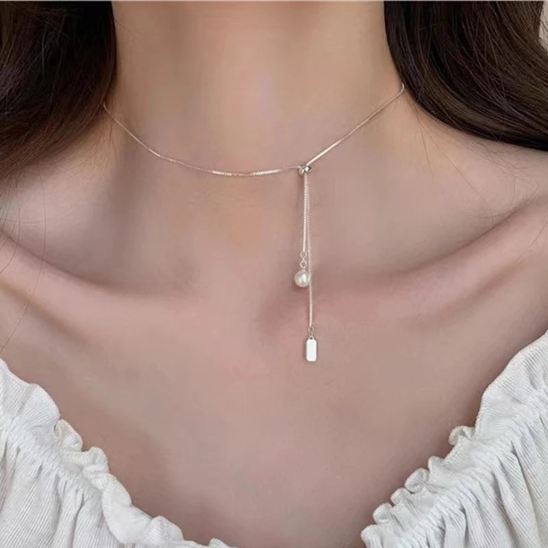 Geometric Dangling Necklace