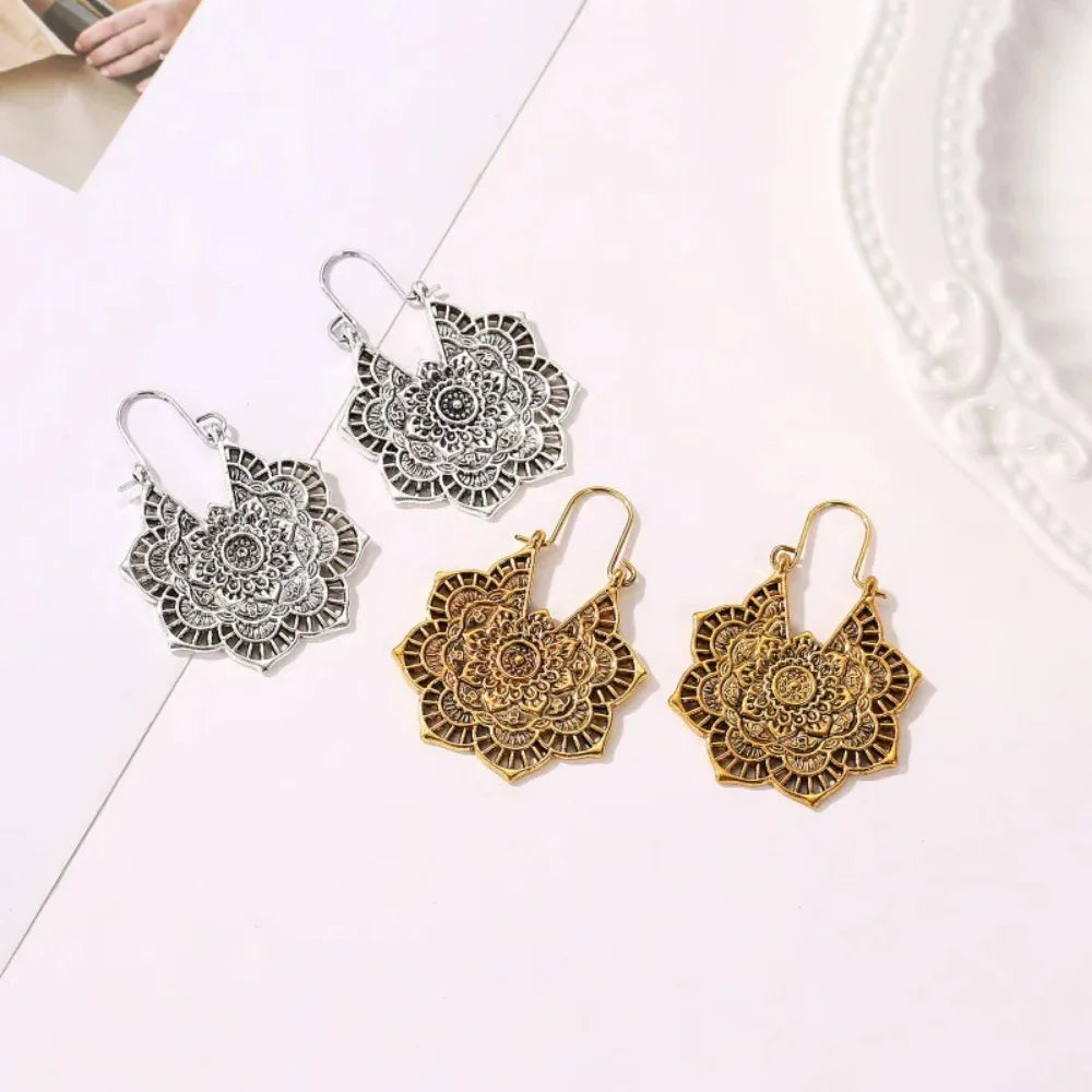 Sacred Mandala Hoop Earrings