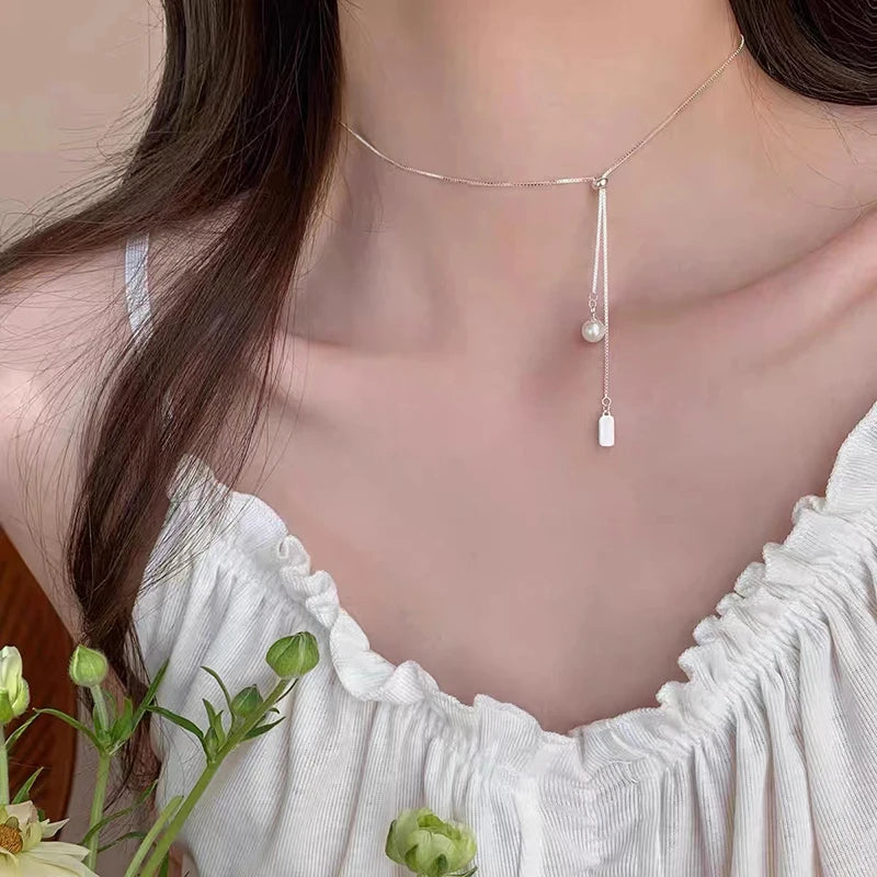Geometric Dangling Necklace