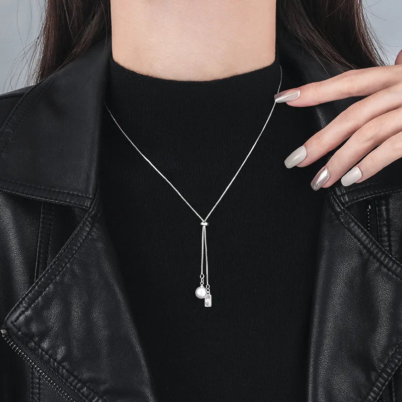 Geometric Dangling Necklace