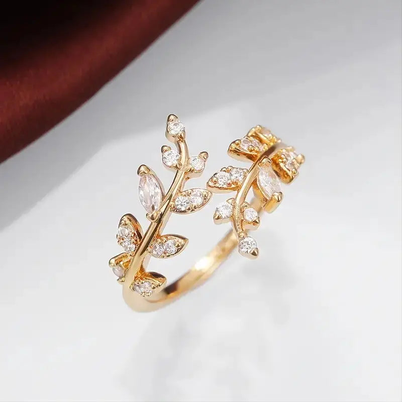 Sparkling Tree Branch Ring