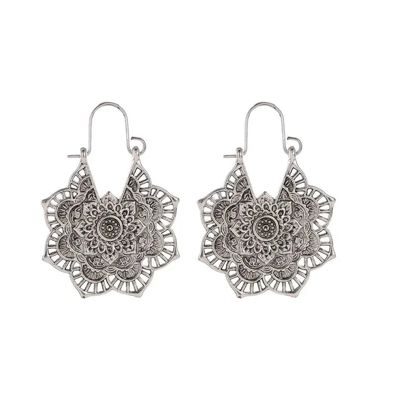 Sacred Mandala Hoop Earrings