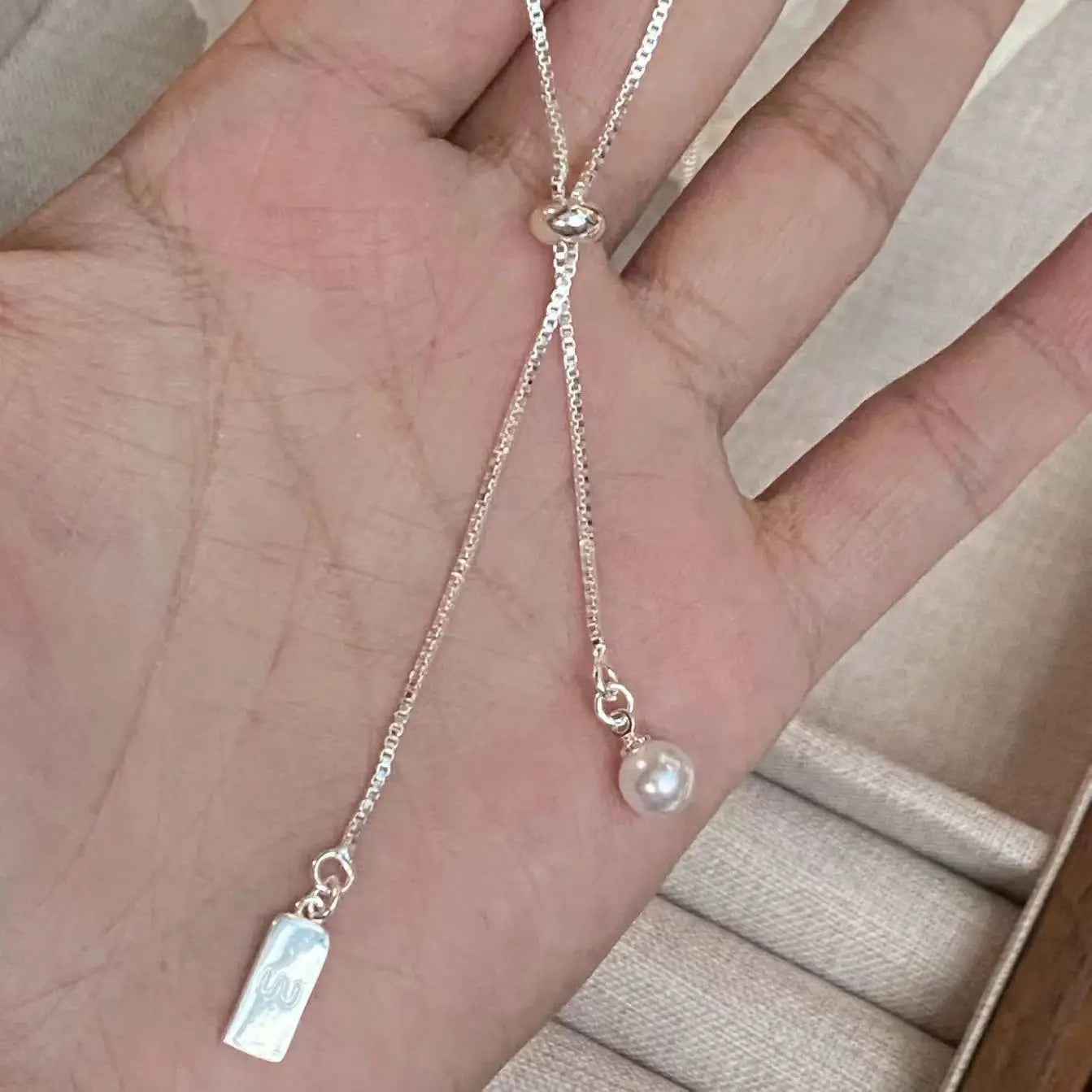 Geometric Dangling Necklace