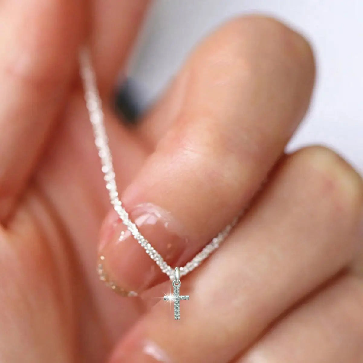 Dazzling Silver Cross Necklace
