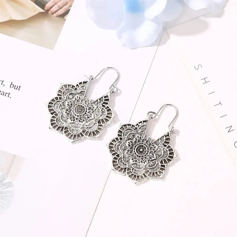 Sacred Mandala Hoop Earrings