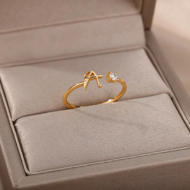 Personalized Adjustable Initial Ring