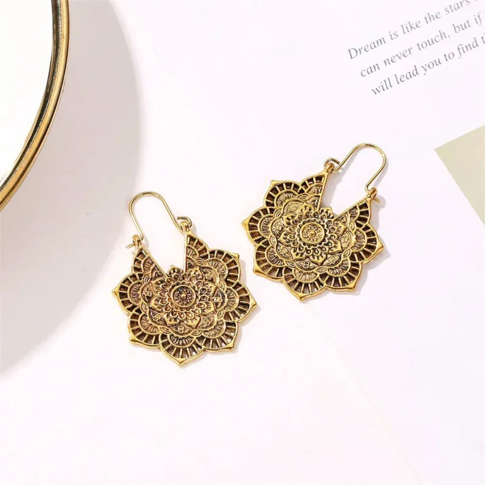 Sacred Mandala Hoop Earrings