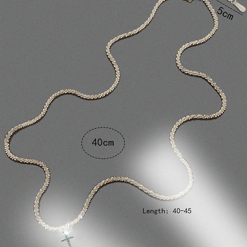 Dazzling Silver Cross Necklace