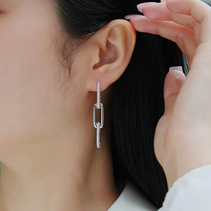 Radiant Shiny Chain Link Drop Earrings