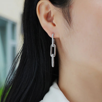 Radiant Shiny Chain Link Drop Earrings