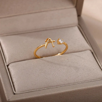 Personalized Adjustable Initial Ring