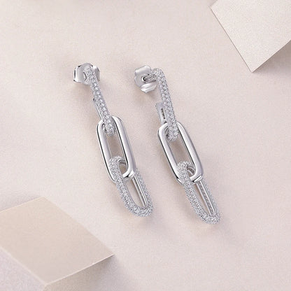 Radiant Shiny Chain Link Drop Earrings