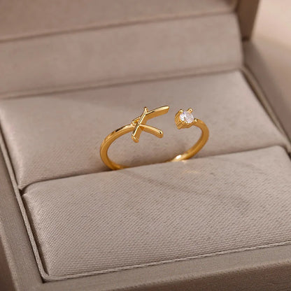 Personalized Adjustable Initial Ring